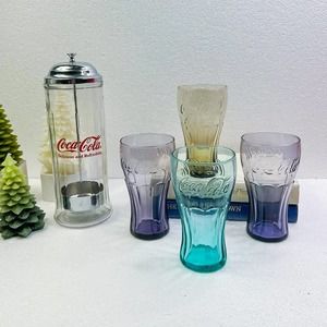 Vintage Rainbow Coca Cola Tall Glass Set of 4 (glasses only)